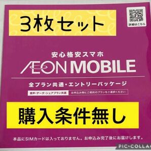 イオンモバイル　エントリーパッケージ　3枚