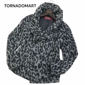 TORNADOMART トルネードマート 秋冬 ビッグフード★ アニマル総柄 シャギー ジャケット ブルゾン Sz.M　メンズ 定価5.7万★　I3T02558_C#N