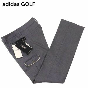 【新品 未使用】 adidas GOLF アディダス ゴルフ 秋冬 ストレッチ★ スリム ウール スラックス パンツ Sz.M　メンズ グレー　I3B00902_C#Q