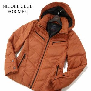 NICOLE CLUB FOR MEN ニコルクラブ フォーメン 秋冬 フェイク レザー★ ダウン ジャケット ブルゾン Sz.46　メンズ　I3T02710_C#N