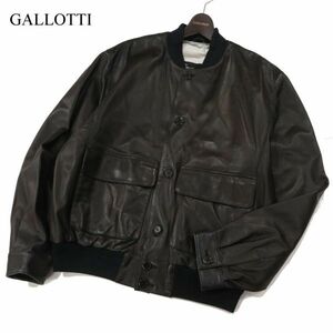 イタリア製★ GALLOTTI ギャロッティ 秋冬 Vera Pelle 本革★ リアル レザー A-1 フライト ジャケット Sz.50　メンズ 黒　I3T02678_C#N