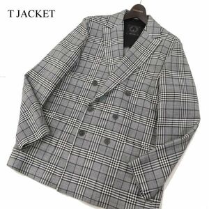 イタリア製★ T-JACKET ティージャケット トネッロ 秋冬 グレンチェック柄 ダブル ジャケット ブレザー Sz.L　メンズ　I3T02676_C#N