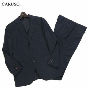 イタリア製★ CARUSO カルーゾ 通年 SUPERFINE 110'S★ ウインドウペン セットアップ スーツ Sz.48　メンズ ネイビー　I4T00004_1#N