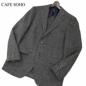 美品★ CAFE SOHO カフェソーホー 秋冬 ブリティッシュ ウール★ 千鳥柄 ツイード テーラード ジャケット Sz.A7　メンズ　I3T02690_C#N