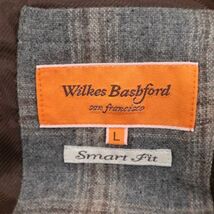 美品★ Wilkes Bashford タカキュー 秋冬 イタリア製生地★ カシミヤ混 ウール ツイード チェック ジャケット Sz.L　メンズ　I4T00029_1#N_画像7