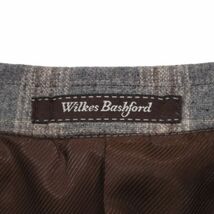 美品★ Wilkes Bashford タカキュー 秋冬 イタリア製生地★ カシミヤ混 ウール ツイード チェック ジャケット Sz.L　メンズ　I4T00029_1#N_画像6