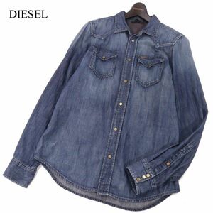 DIESEL ディーゼル 【NEW-SONORA】通年 ヴィンテージ加工★ 長袖 ウエスタン デニム シャツ Sz.M　メンズ　I4T00079_1#C