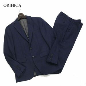 ORIHICA オリヒカ 通年 総裏★ 軽量 ストレッチ SOLOTEX チェック柄 セットアップ スーツ Sz.Y4　メンズ ネイビー ビジネス　I4T00171_1#O