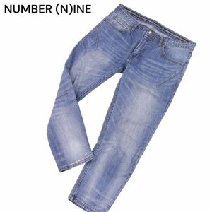 NUMBER (N)INE DENIM ナンバーナイン × ナノユニバース USED加工★ ストレッチ テーパード デニム パンツ Sz.S　メンズ　I4B00065_1#R