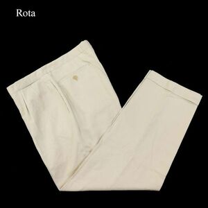 イタリア製★ Rota ロータ 通年 ツータック★ コットン スラックス パンツ Sz.52　メンズ ベージュ　I4B00058_1#R