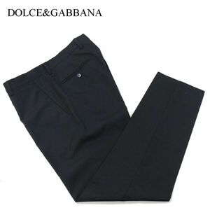 DOLCE＆GABBANA ドルチェ＆ガッバーナ 通年 ダイヤ柄★ スリム スラックス パンツ Sz.46　メンズ 黒 イタリア製★　I4B00057_1#R