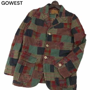 GOWEST ゴーウエスト 通年 後染め★ パッチワーク コットン ジャケット Sz.2　メンズ　I4T00210_1#O