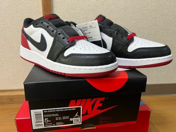 JORDAN 1 LOW OG つま黒 GSサイズ black toe 23.5cm CZ0858-106