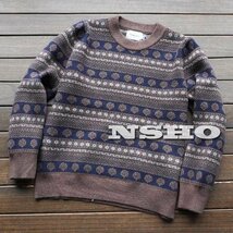 3344 【L】国内未発売 MRGGR 完売 メンズ 高級 フェアアイル柄 春秋冬 ニット セーター 軽量_画像1