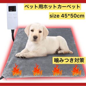ペット用ホットカーペット 4段階タイマー可 9段階温度調整 噛みつき対策 グレー