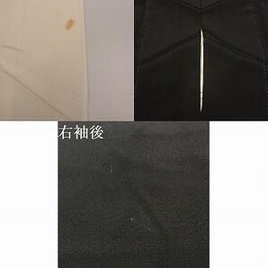 平和屋-こころ店◆豪華黒留袖 飛鶴風景松文 暈し染め 着丈157cm 裄丈66.5cm 正絹 逸品 mop1397の画像10