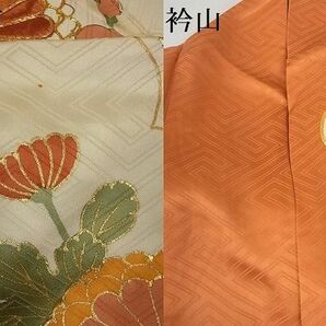 平和屋-こころ店■豪華振袖 駒刺繍 笹竹雲重ね花文 金彩 着丈159cm 裄丈66.5cm 正絹 逸品 A-br7416の画像6