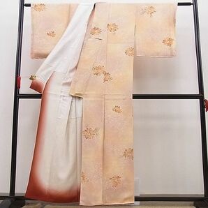 平和屋野田店■上質な小紋 手描き 枝花文 暈し染め 逸品 未使用 n-pk4596の画像3