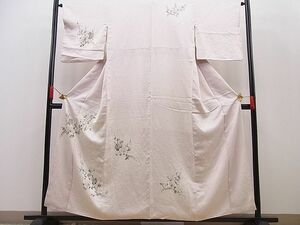 平和屋野田店■訪問着　手描き　枝梅文　暈し染め　逸品　n-pk4594