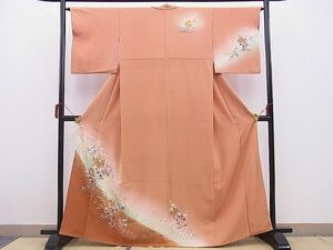 平和屋野田店■訪問着　流水飛鶴雪輪花文　暈し染め　金彩　逸品　n-qt0703