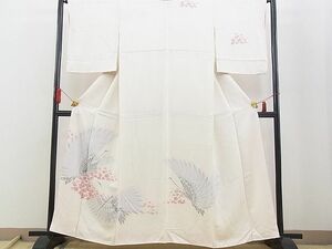 平和屋野田店■訪問着　刺繍　飛鶴草花文　逸品　n-gh4843