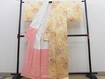 平和屋野田店■上質な小紋　手描き　吉祥菊花文　暈し染め　逸品　n-mz8451_画像3