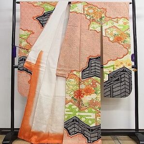 平和屋1■豪華振袖 駒刺繍 絞り 花車文 金彩 逸品 ze7139の画像2