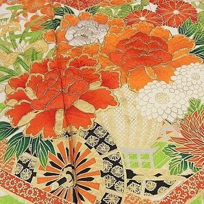 平和屋1■豪華振袖 駒刺繍 絞り 花車文 金彩 逸品 ze7139の画像4