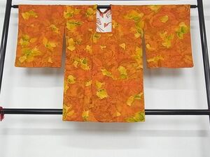 平和屋-こころ店■道行コート　草花文　正絹　逸品　1B-wt1095