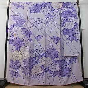 平和屋1■豪華振袖 駒刺繍 絞り 笹竹牡丹文 逸品 ut6540の画像1