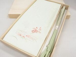 平和屋2□和装小物　帯締め・帯揚げセット　霞色紙枝梅兎　逸品　未使用　ih676