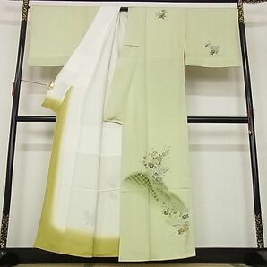 平和屋-こころ店■訪問着 草花文 金彩 着丈157cm 裄丈69.5cm 正絹 逸品 A-ja5203の画像2