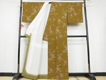 平和屋-こころ店■上質な小紋　花蝶文　金彩　着丈161.5cm　裄丈67cm　正絹　逸品　未使用　A-br7168_画像2