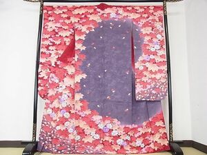 平和屋2■豪華振袖　駒刺繍　舞花文　楓　金糸　逸品　1ps2191