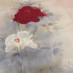 平和屋-こころ店■訪問着 作家物 草花文 暈し染め 金彩 着丈162cm 裄丈67cm 正絹 逸品 B-oa8021の画像4