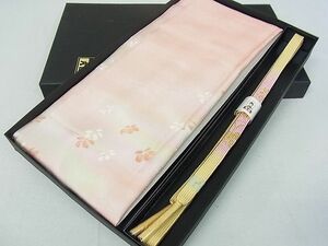 平和屋2□和装小物　帯締め・帯揚げセット　霞舞花　丸組　暈し染め　金糸　逸品　未使用　ih655