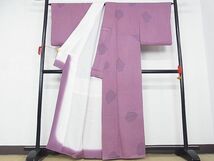 平和屋-こころ店■上質な小紋　絞り　幾何学文様　着丈160cm　裄丈67cm　正絹　逸品　1B-wt1035_画像2