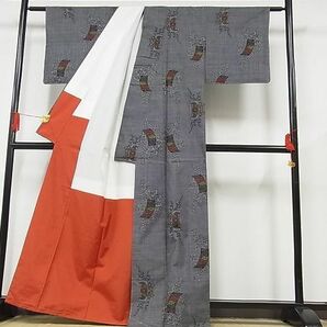 平和屋-こころ店■本場大島紬 7マルキ 花短冊文 証紙付き 着丈162cm 裄丈62cm 正絹 逸品 B-sa4793の画像3