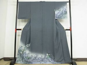 平和屋-こころ店■訪問着　枝花文　暈し染め　着丈167cm　裄丈65cm　正絹　逸品　1B-np1338