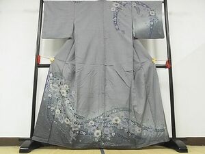 平和屋-こころ店■本場染大島紬　訪問着　絞り　辻が花　暈し染め　着丈160.5cm　裄丈66cm　正絹　逸品　B-zg7873