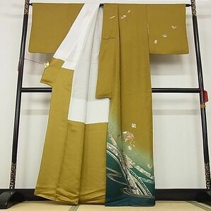 平和屋-こころ店■訪問着 宝尽くし扇面花文 暈し染め 金彩 着丈162cm 裄丈64.5cm 正絹 逸品 A-ja5293の画像2