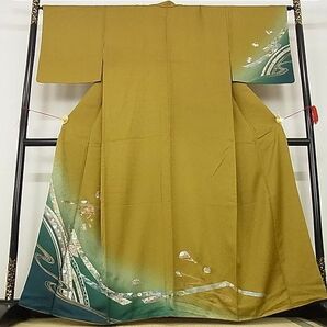 平和屋-こころ店■訪問着 宝尽くし扇面花文 暈し染め 金彩 着丈162cm 裄丈64.5cm 正絹 逸品 A-ja5293の画像1