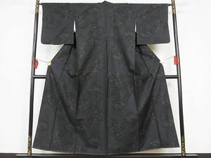 平和屋-こころ店■本場大島紬　風景草花文　着丈151.5cm　裄丈64cm　正絹　逸品　未使用　A-br7273