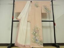 平和屋-こころ店■訪問着　友禅　草花文　暈し染め　着丈165cm　裄丈66.5cm　正絹　逸品　B-zg7808_画像2