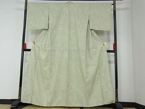 平和屋-こころ店■上質な紬　立波梅松文　胴抜き仕立て　着丈155cm　裄丈66cm　正絹　逸品　A-cs6917