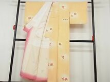 平和屋-こころ店■上質な小紋　舞葉文　地紋起こし　暈し染め　着丈148cm　裄丈62cm　正絹　逸品　B-sa4845_画像3