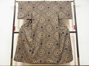 平和屋-こころ店■希少　本場大島紬　龍郷絣　花　着丈148cm　裄丈63cm　正絹　逸品　A-ta7700