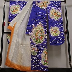 平和屋-こころ店◆豪華振袖 草花文 暈し染め 金彩 着丈157cm 裄丈63cm 正絹 逸品 mop666の画像2