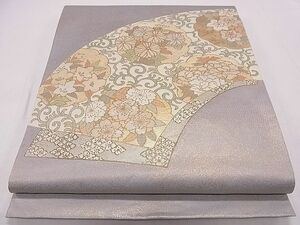 平和屋1■太鼓柄袋帯　螺鈿箔　地紙重ね花文　金彩　逸品　vp8709