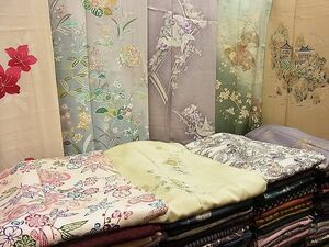 平和屋-野田店2■着物 まとめて 100点 鶴 鳥 風景 松竹梅 花柄 型染め 刺繍 金彩 など 着用可能多数 未使用品あり 全て正絹 bbb121